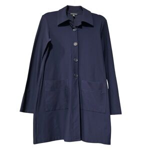 Eileen Fisher Blue Size XS/TP Crepe Classic Long Jacket NWOT